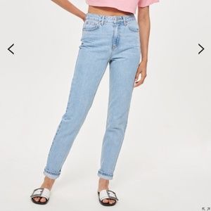 Topshop Petite Bleach Mom Jeans